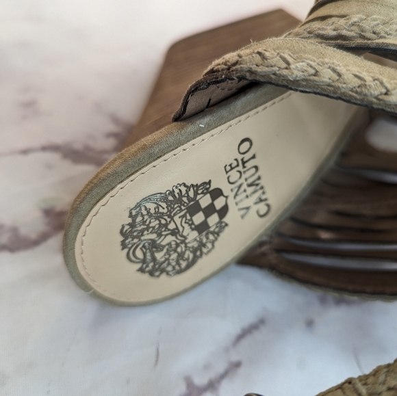 Vince Camuto Bootie Womens 12 42 Ankle Cage Strappy Jamil Braided Suede Shoes - Picture 8 of 11